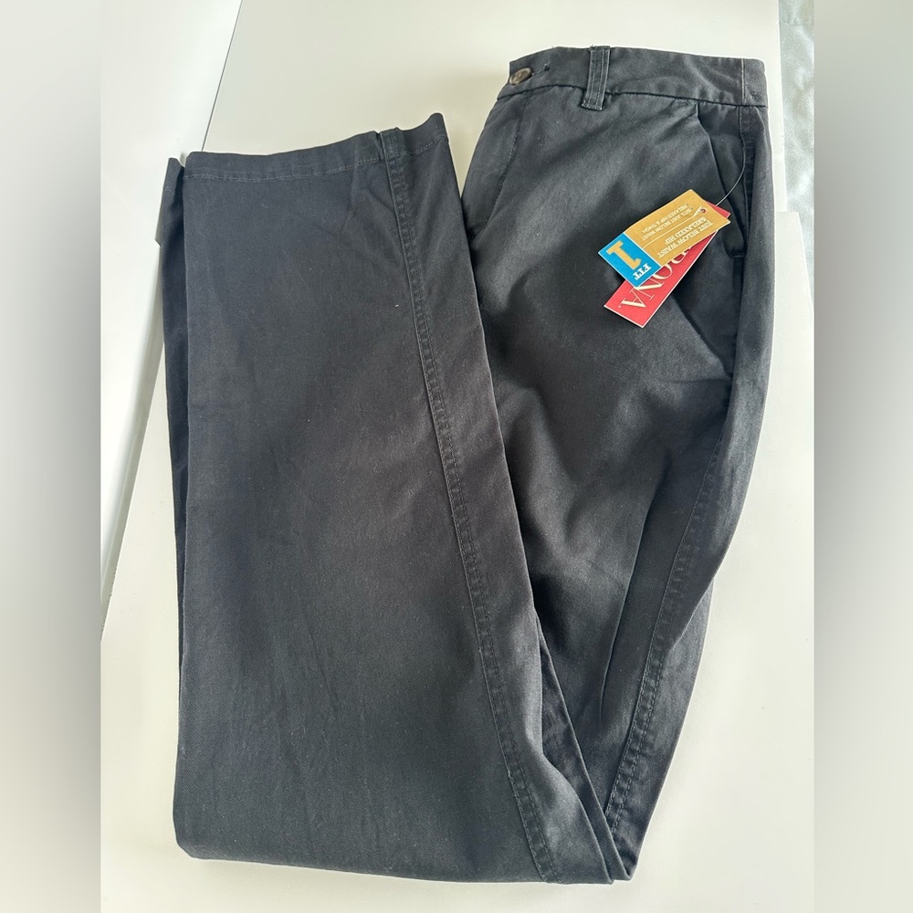 Merona Mens Flat Front Grey Pants Nanotex Cotton Fabric Classic Fit New Size 2